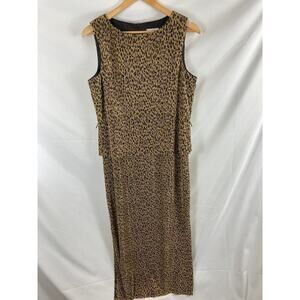 Scarlett Vintage Animal Print Pleated Maxi Dress size 11/12